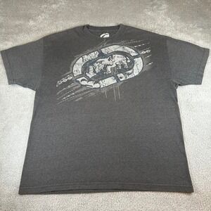 Ecko Unltd Mens T-Shirt 2XL Charcoal Gray Skull Chain Graphic Streetwear Y2K Tee
